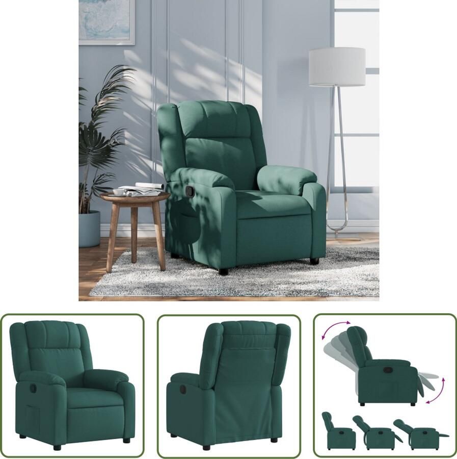 VidaXL Draaivastheid Dynamische Sleutel Fauteuil verstelbaar stof donkergroen Gereedschapset Mechanica Monteursgereedschap