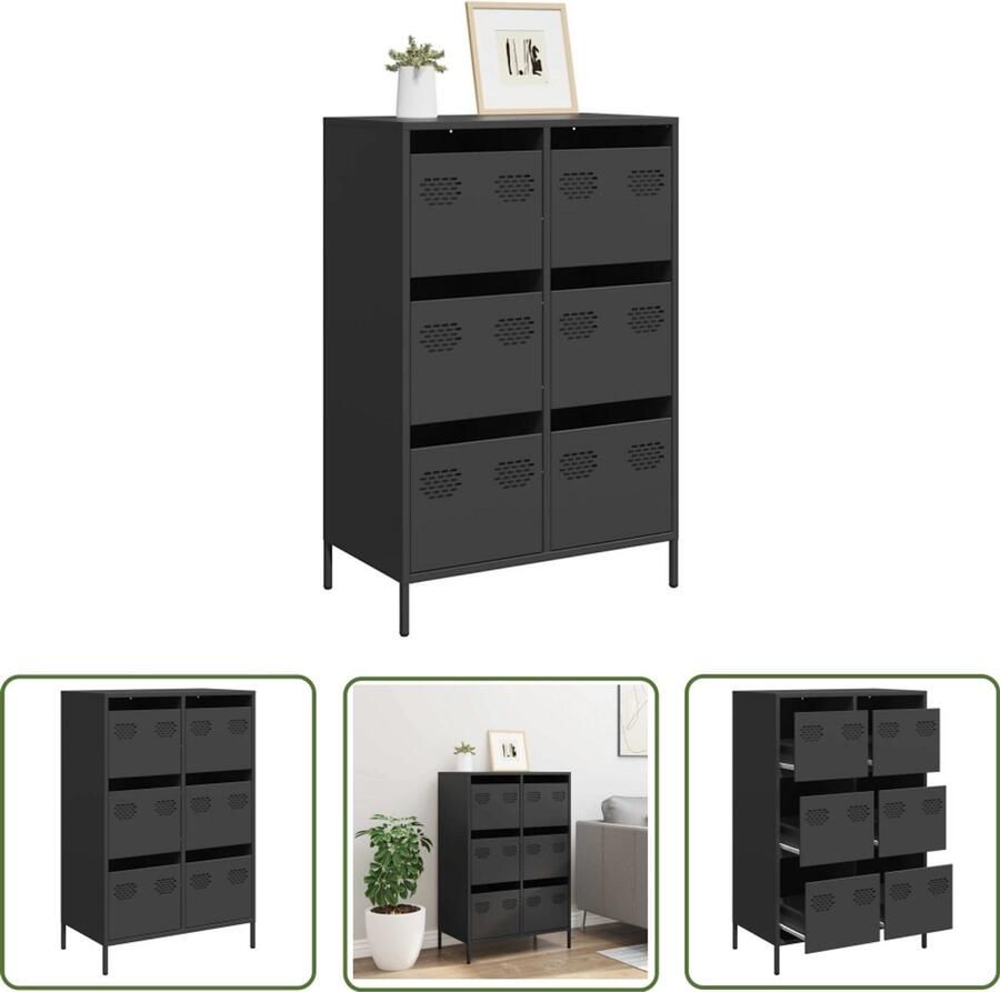 VidaXL Draper Tools Dynammometer Sleutel Hoge kast 68x39x101 5 cm staal zwart Gereedschapset Klikmechanisme Torque Wrench