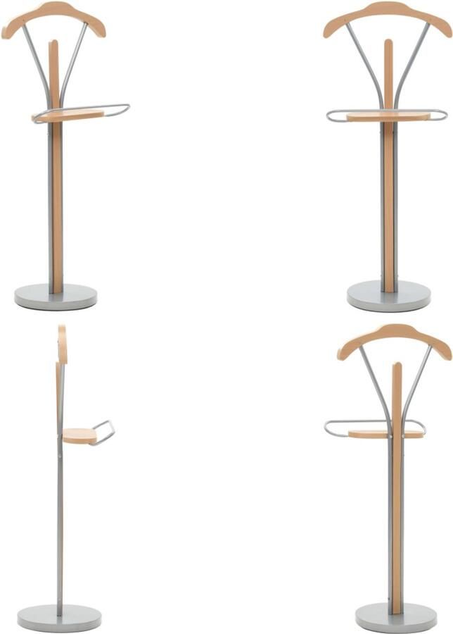 VidaXL Dressboy 45x35x107 cm naturel Kostuumstandaard Kostuumstandaards Kledingrek Valetstand