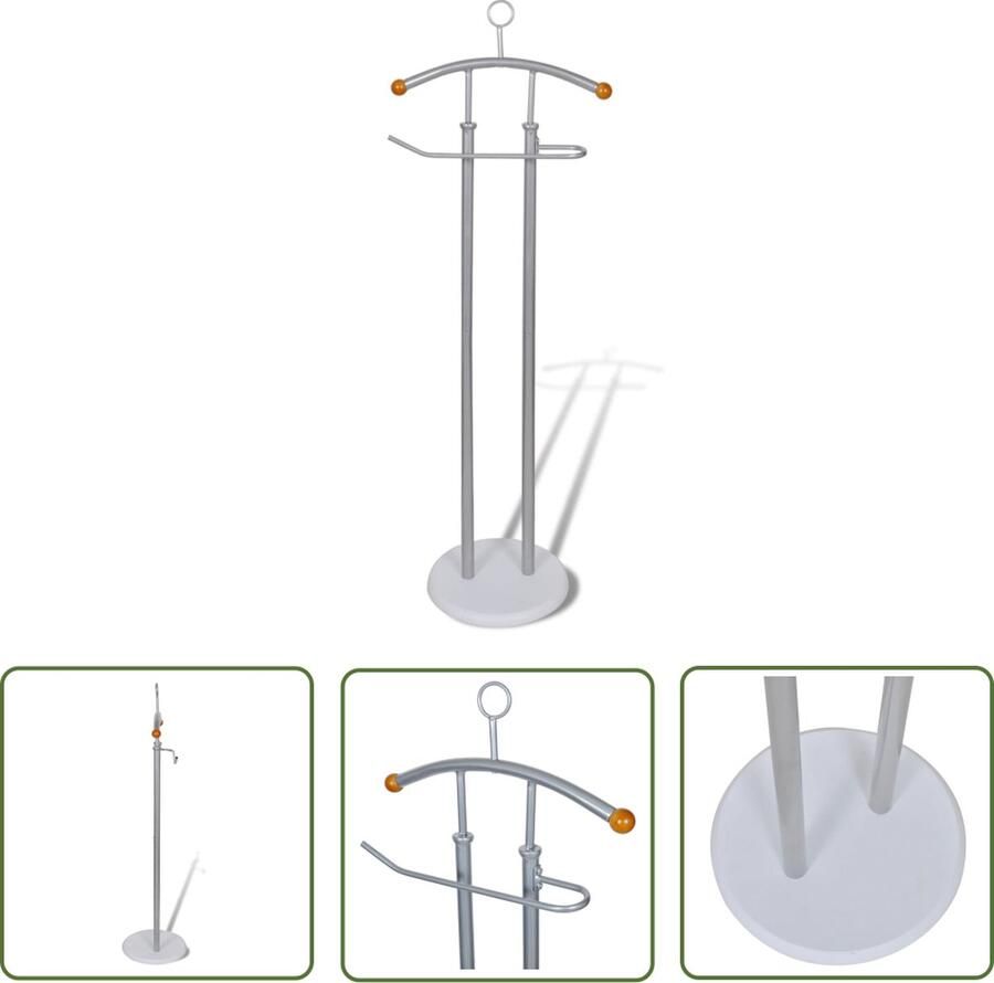 The Living Store Dressboy Kledingstandaard 43 x 28 x 113 cm Zilvergrijs Hoogwaardig Metaal Kledingstandaard Dressboy Kasten Garderobe Kledingopbergruimte