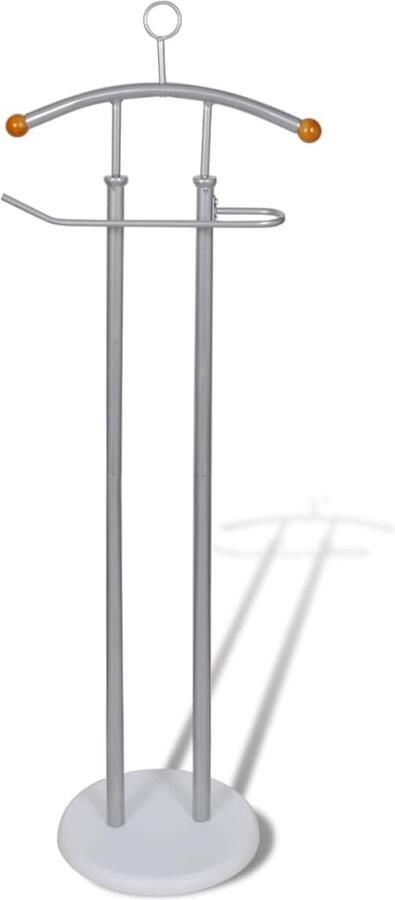 VidaXL Dressboy metaal Zilvergrijs 43x28x113 cm Kledingstandaard Dressboy Kledingrek Metaalkleedrek Wandhaak Garderobe Kastenkast Organisatie Opslagruimte Interieurdecoratie Stijlvol Modern Minimalistisch - Foto 3