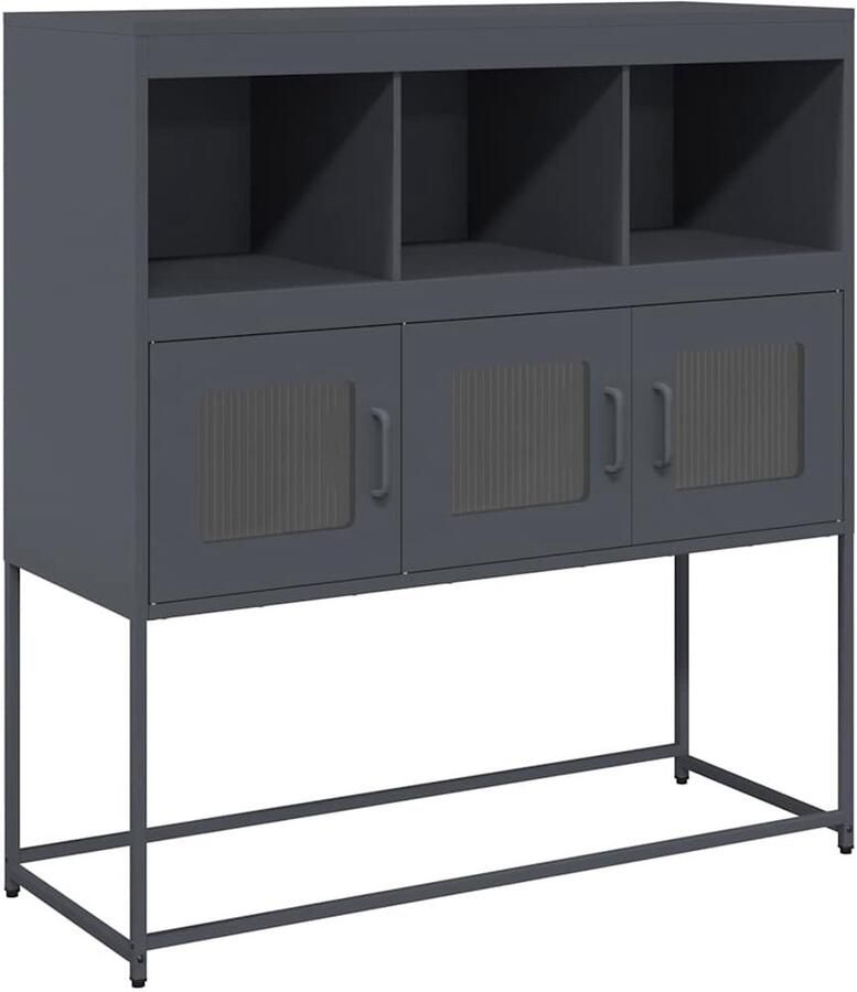 VidaXL Dressoir 100 5x39x107 cm koudgewalst staal antracietkleurig