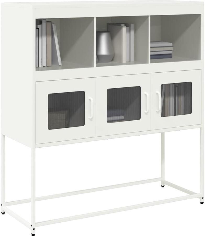 VidaXL Dressoir 100 5x39x107 cm koudgewalst staal wit