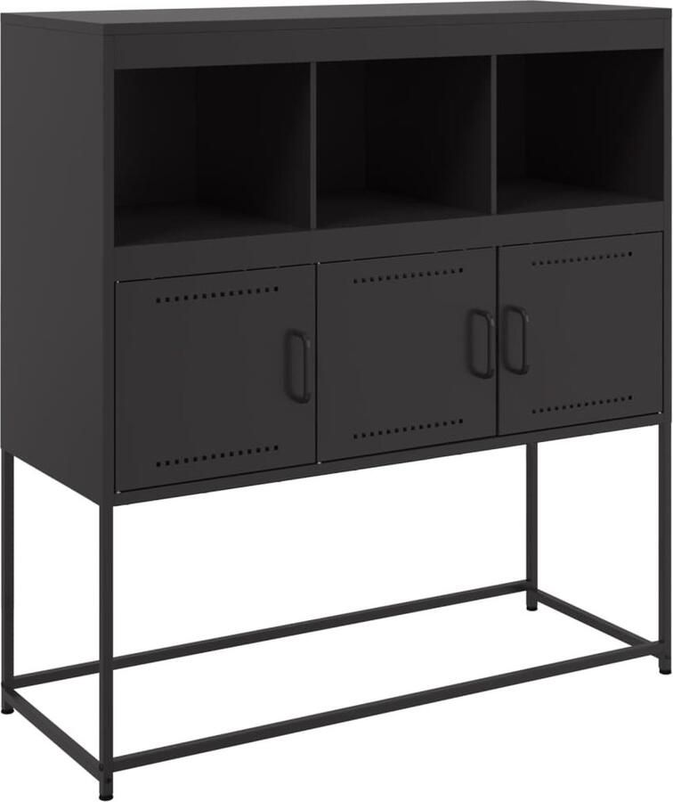 VidaXL Dressoir 100 5x39x107 cm koudgewalst staal zwart