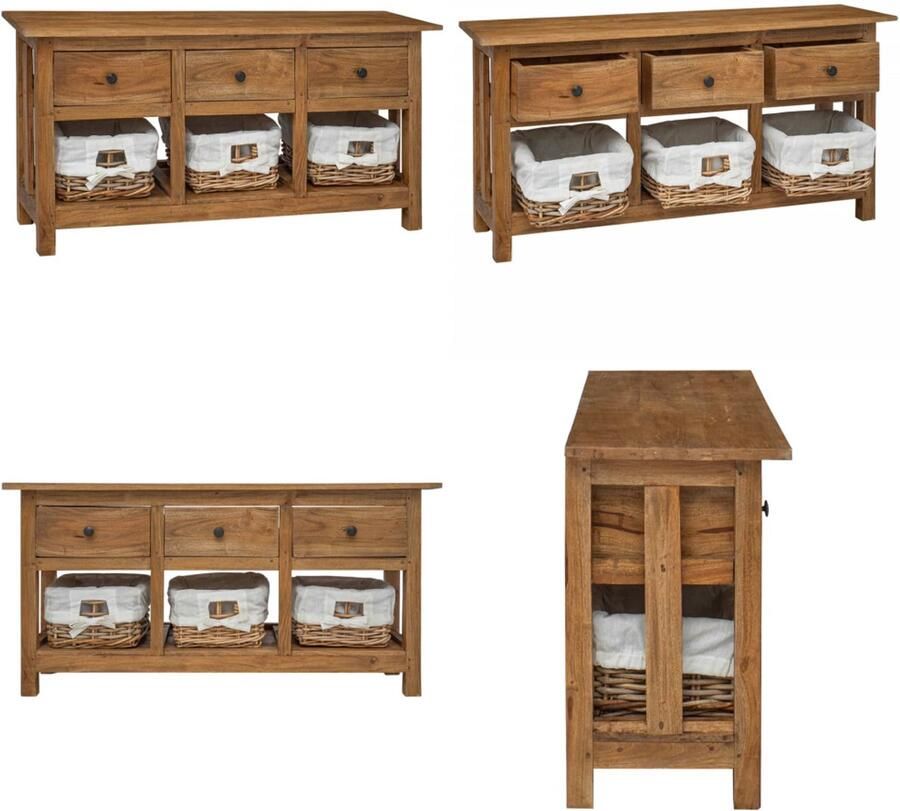 VidaXL Dressoir 100x30x50 cm massief mahoniehout Dressoir Dressoirs Tv-meubel Tv-meubels