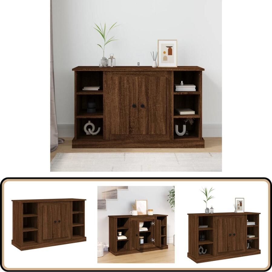 VidaXL Dressoir 100x35 5x60 cm Bruin Eikenkleur Dressoir Houten Dressoir Vintage Dressoir Bruine Dressoir Salontafel