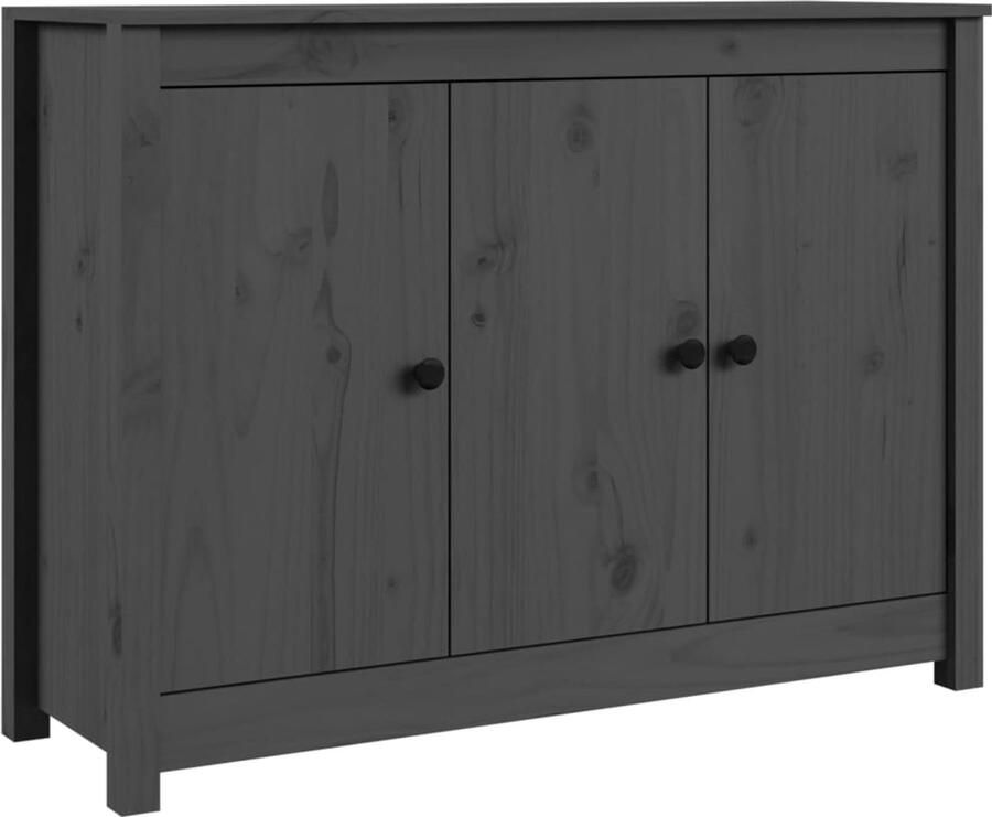 VidaXL Dressoir 100x35x74 cm massief grenenhout grijs Dressoir Grenoblehouten Dressoir Vintage Dressoir Landelijk Dressoir Modern Dressoir - Foto 2