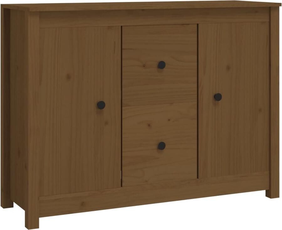 VidaXL Dressoir 100x35x74 cm massief grenenhout honingbruin Dressoir Grenenhouten Dressoir Honinginbruin Dressoir Vintage Dressoir Landelijk Dressoir - Foto 2