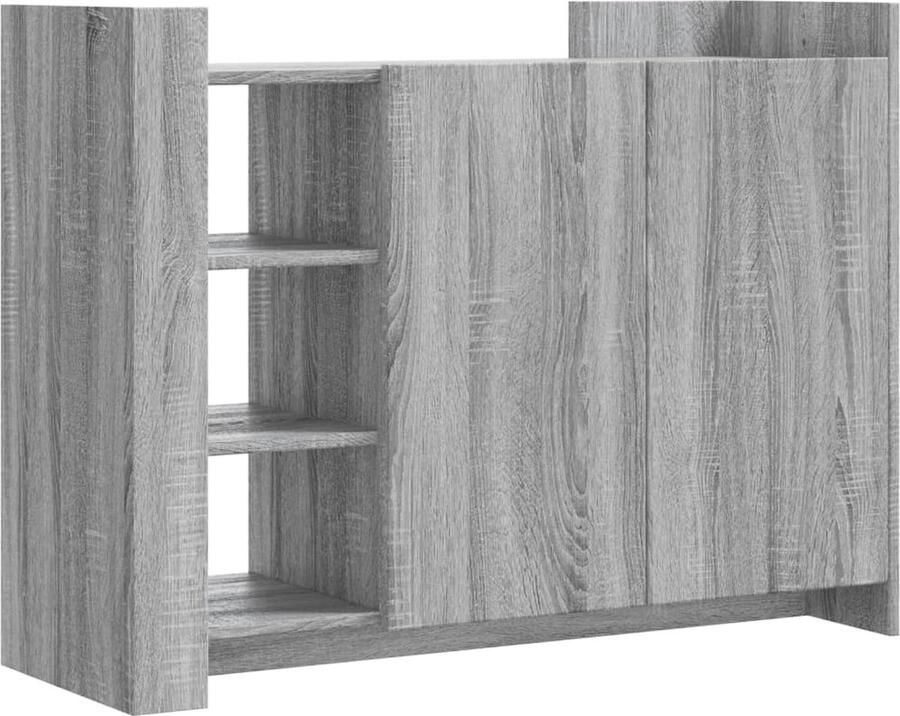 VidaXL Dressoir 100x35x75 cm bewerkt hout grijs sonoma