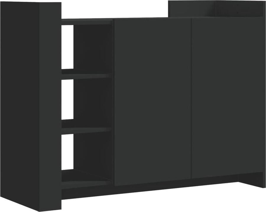 VidaXL Dressoir 100x35x75 cm bewerkt hout zwart