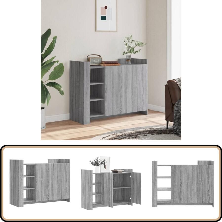VidaXL Dressoir 100x35x75 cm Grijs Sonoma Eiken Dressoir Opbergkast Houten Dressoir Grijze Dressoir Salontafel