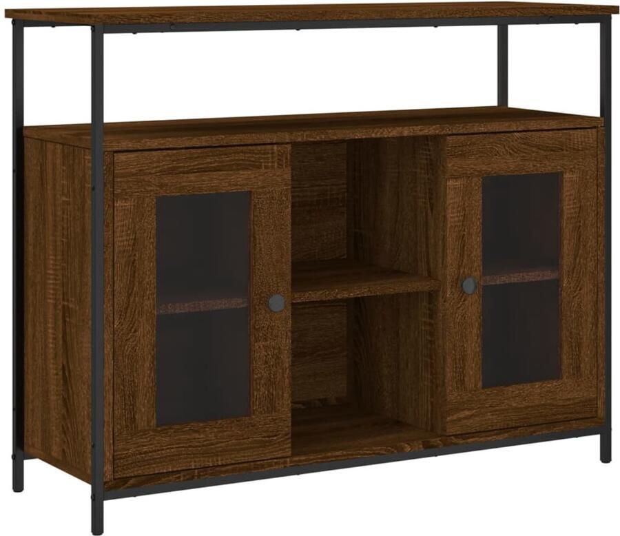 VidaXL Dressoir Bruin Eiken 100x35x80 cm Dressoir Opbergkast Houten Dressoir Vintage Dressoir Salontafel