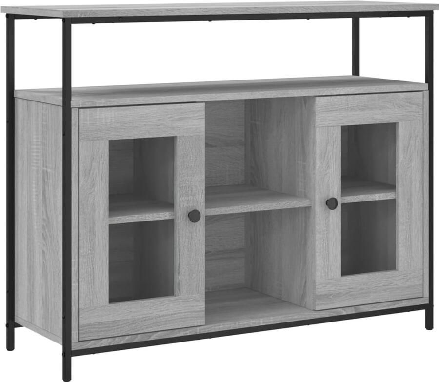 VidaXL Dressoir 100x35x80 cm Grijs Sonoma Eiken Dressoir Grijze Eikenhouten Dressoir Salontafel Tv Tafel Opbergkast - Foto 5