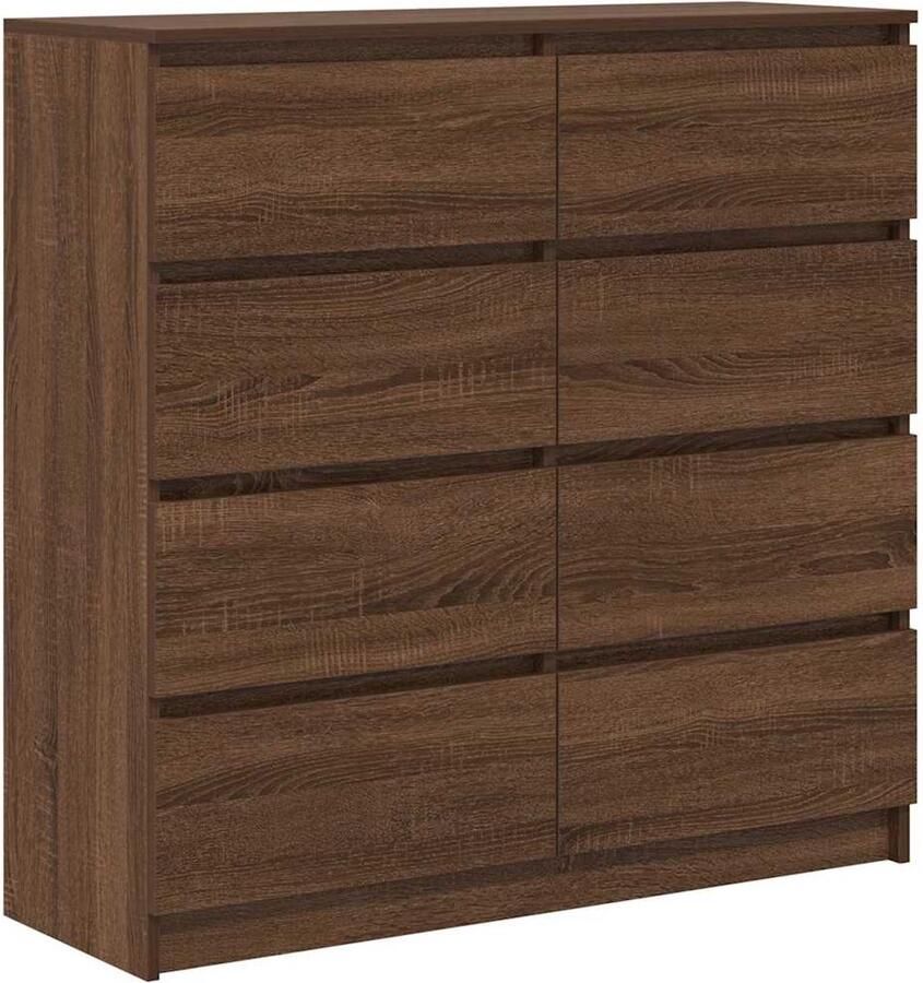 VidaXL Dressoir 100x35x99 cm bewerkt hout bruin eikenkleur