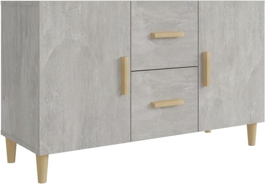 VidaXL Dressoir 100x36x60 cm Betongrijs Hout Dressoir Buffetkast Houten Kast Betongrijs Opbergkast - Foto 2