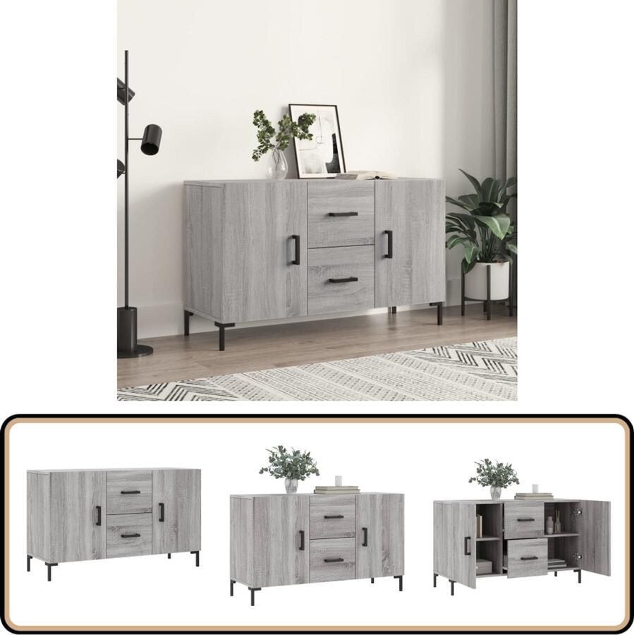 VidaXL Dressoir 100x36x60 cm Grijs Sonoma Eiken Dressoir Grijze Dressoirs Houten Dressoir Salontafel Tv Tafel
