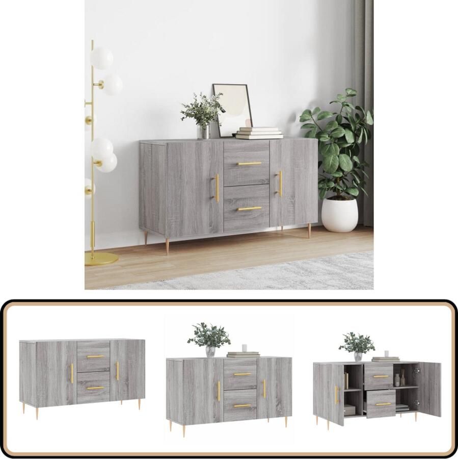 VidaXL Dressoir 100x36x60 cm Grijs Sonoma Eiken Dressoir Modern Dressoir Grijze Dressoirs Houten Dressoir Salontafel