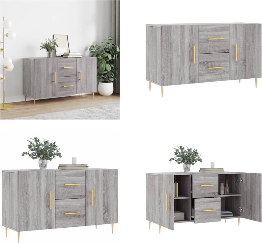 Prolenta Premium INFIORI Dressoir 100x36x60 cm bewerkt hout grijs sonoma eikenkleurig - Foto 4