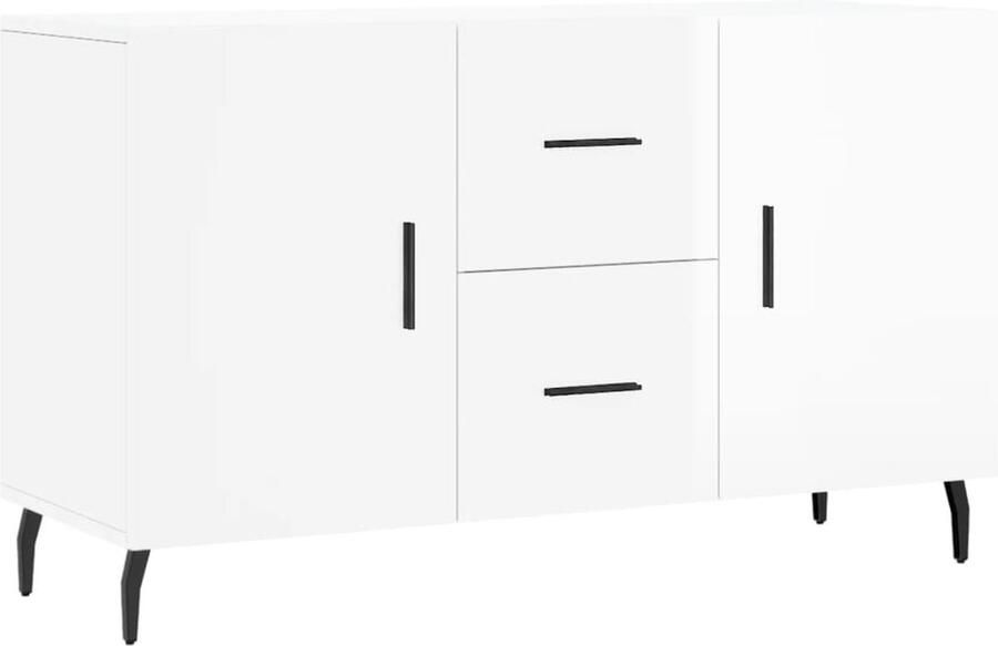 VidaXL Dressoir 100x36x60 cm Hoogglans Wit Dressoir Commode Opbergkast Houten Dressoir Wit Dressoir