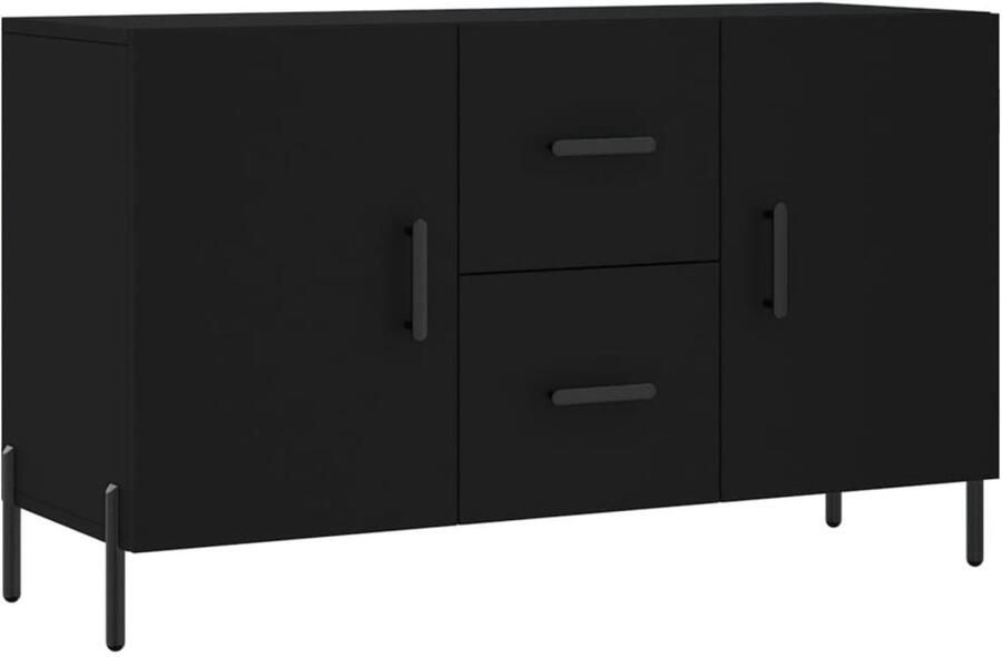 VidaXL Dressoir Zwart Bewerkt Hout 100x36x60 cm Dressoir Modern Dressoir Opbergkast Houten Dressoir Zwart Dressoir