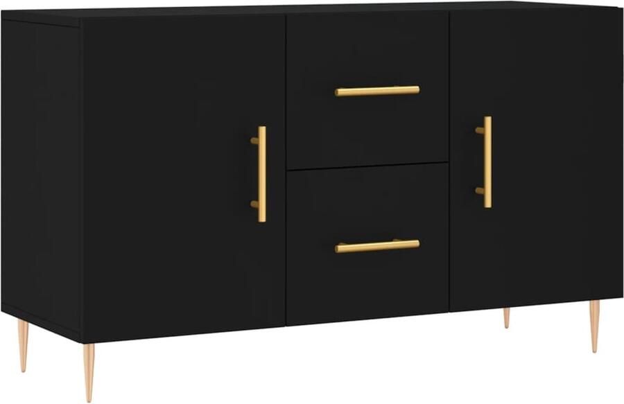 VidaXL Dressoir 100x36x60 cm Bewerkt hout Zwart Dressoir Zwarte Dressoir Houten Dressoir Modern Dressoir Tv-meubel