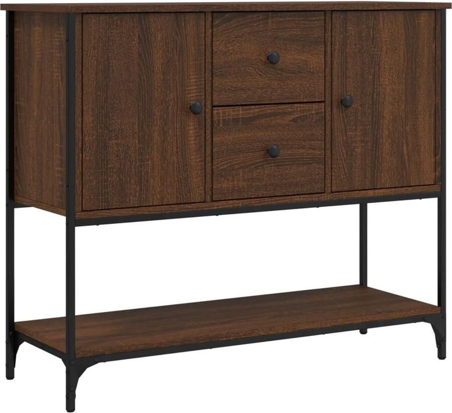 VidaXL Dressoir 100x36x85 cm Bruin Eikenkleur Dressoir Houten Dressoir Vintage Dressoir Landelijk Dressoir Opbergkast