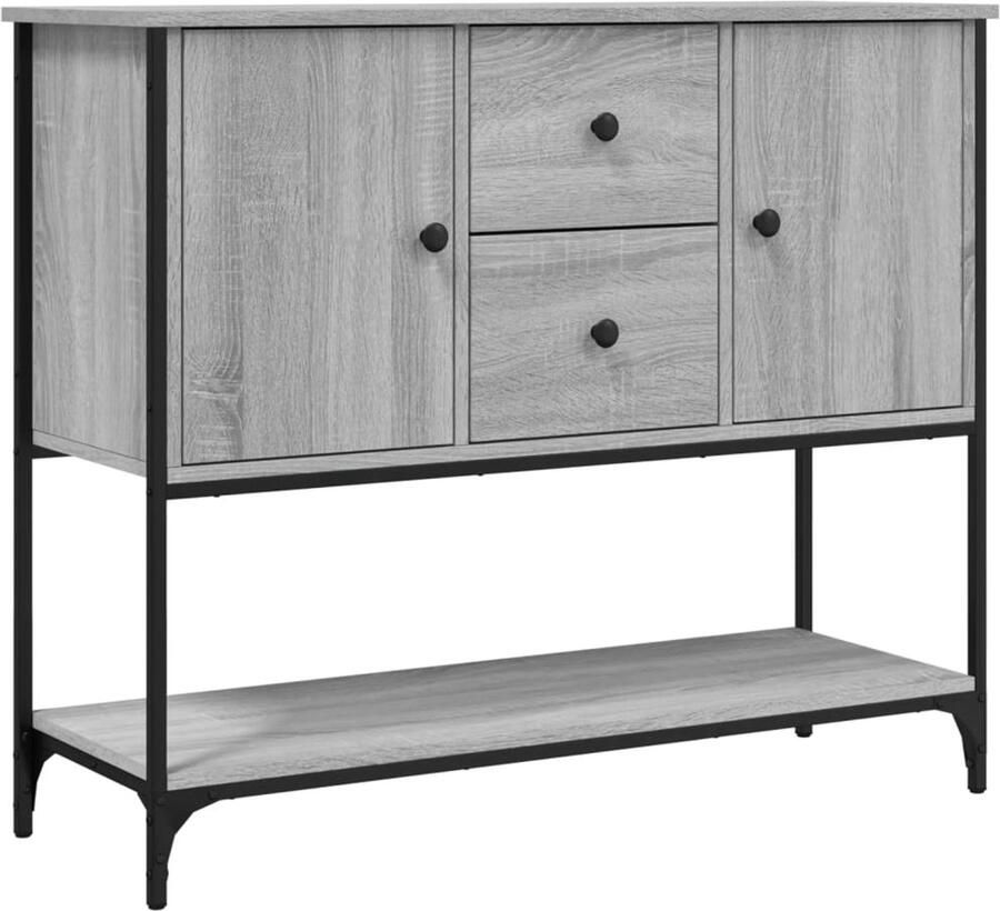 VidaXL Dressoir 100x36x85 cm Grijs Sonoma Eiken Dressoir Klassiek Meubel Grijze Eiken Houten Dressoir Opbergkast