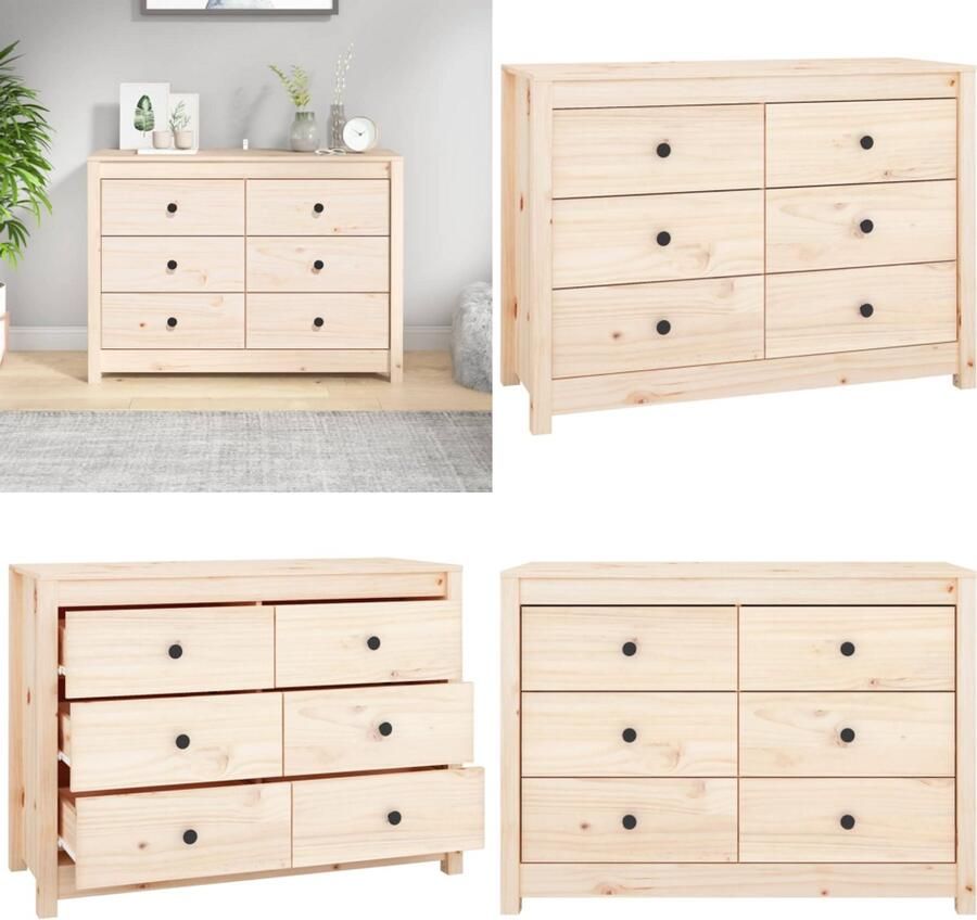 VidaXL Dressoir 100x40x72 cm massief grenenhout Wandkast Wandkasten Kast Buffetkast