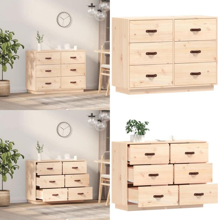 VidaXL Dressoir 100x40x75 cm massief grenenhout Dressoir Dressoirs Kast Wandkast