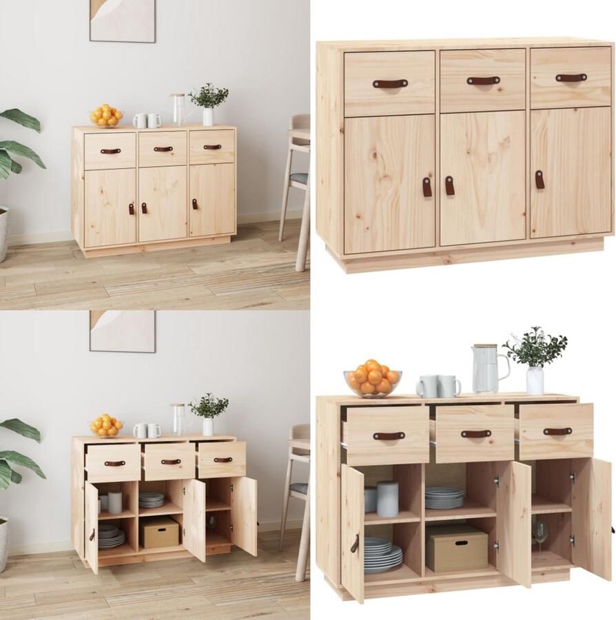 VidaXL Dressoir 100x40x75 cm massief grenenhout Dressoir Dressoirs Kast Wandkast