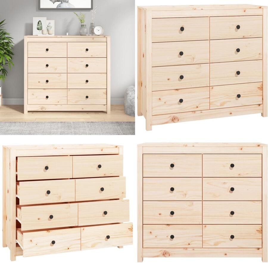 VidaXL Dressoir 100x40x90 cm massief grenenhout Wandkast Wandkasten Kast Buffetkast