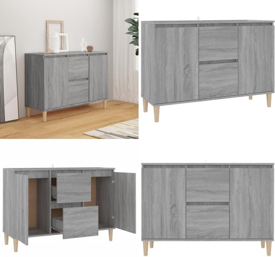 VidaXL Dressoir 103-5x35x70 cm bewerkt hout grijs sonoma eikenkleurig Dressoir Dressoirs Kast Wandkast