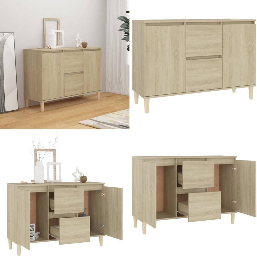 VidaXL Dressoir 101x35x70 cm bewerkt hout sonoma eikenkleurig Dressoir Dressoirs Zijkast
