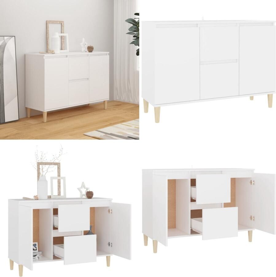 VidaXL Dressoir 101x35x70 cm bewerkt hout wit Dressoir Dressoirs Zijkast