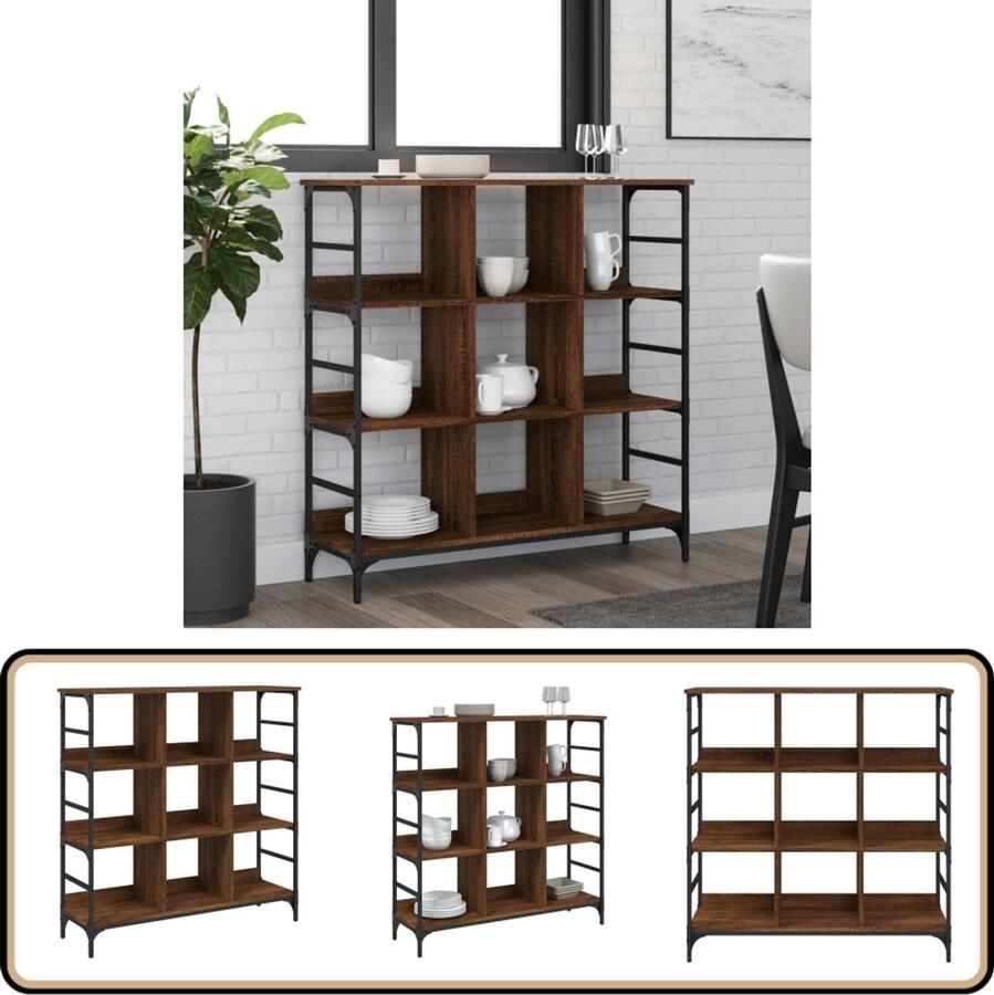 VidaXL Dressoir 102x32x103 5 cm Bruin Eikenkleur Dressoirkast Houten Dressoir Opbergkast Salontafel Woonkamer Meubels