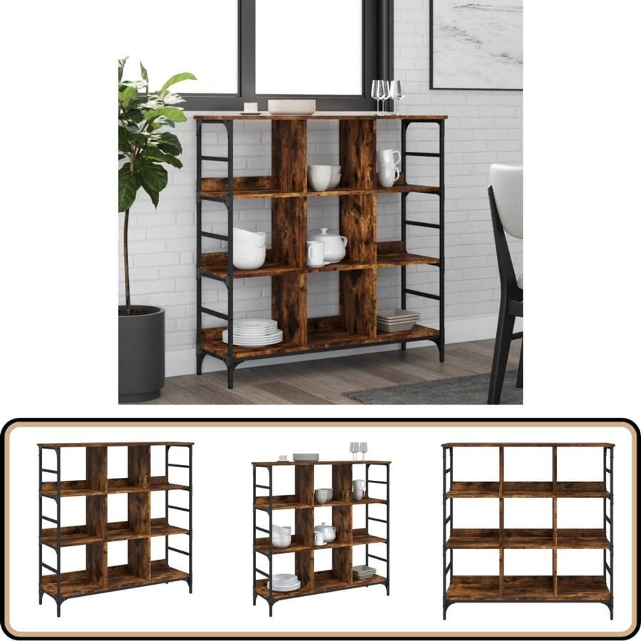 VidaXL Dressoir 102x32x103 5 cm Gerookt Eiken Dressoir Opbergkast Houten Dressoir Vintage Dressoir Landelijke Dressoir