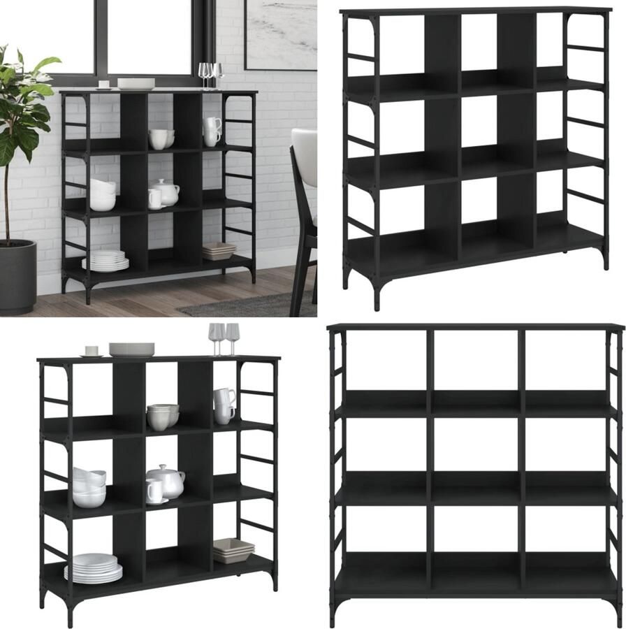 VidaXL Dressoir 102x32x103 5 cm bewerkt hout zwart Dressoir Dressoirs Opbergkast Wandkast