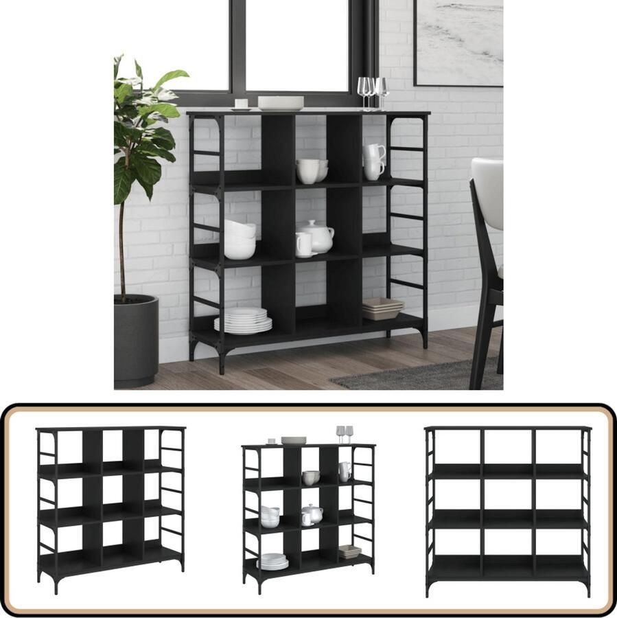 VidaXL Dressoir Zwart 102x32x103 5 cm Bewerkt hout Dressoir Opbergkast Houten Dressoir Vintage Dressoir Salontafel