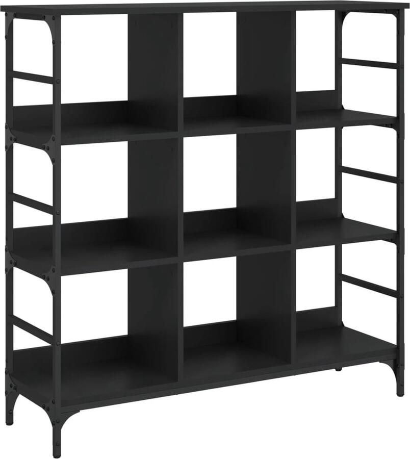 VidaXL -Dressoir-102x32x103 5-cm-bewerkt-hout-zwart