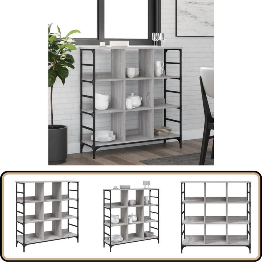 VidaXL Dressoir 102x32x103 5 cm Grijs Sonoma Eiken Dressoir Opbergkast Salontafel Houten Dressoir Grijze Dressoir - Foto 2