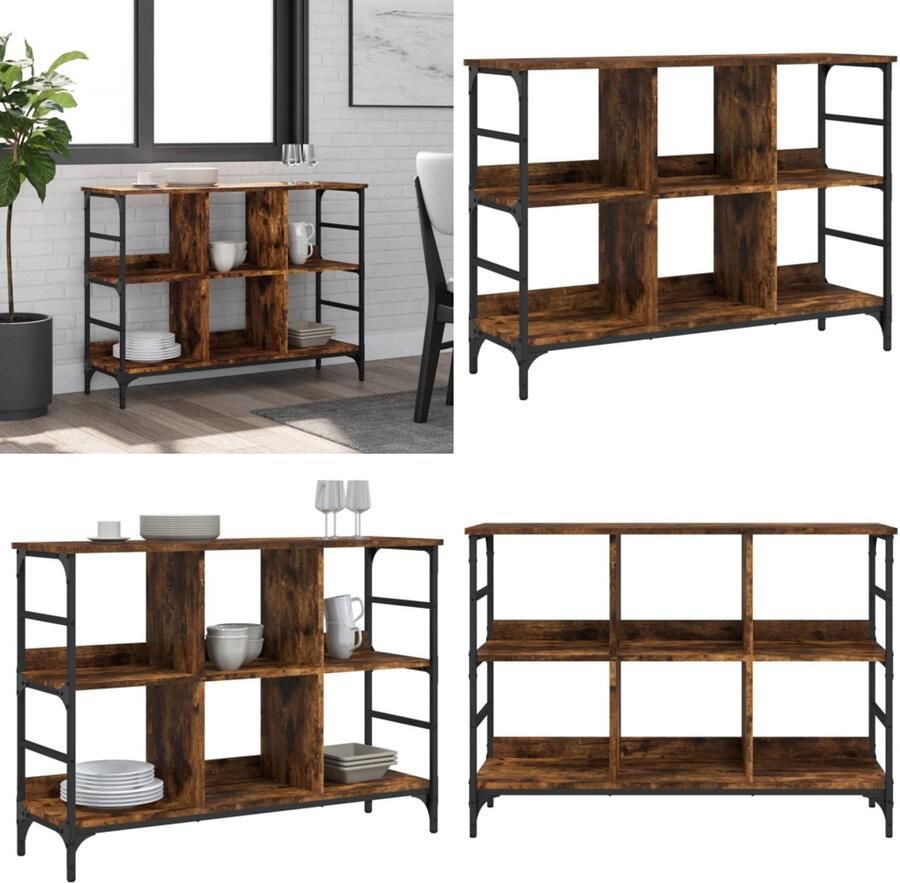 VidaXL Dressoir 102x32x73 5 cm bewerkt hout gerookt eikenkleurig Dressoir Dressoirs Opbergkast Wandkast