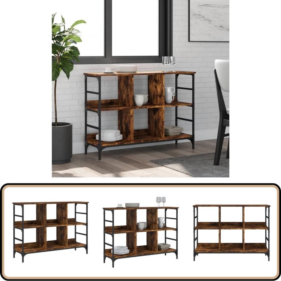 VidaXL Dressoir 102x32x73 5 cm Gerookt Eiken Dressoir Houten Dressoir Opbergkast Tv Meubel Salontafel