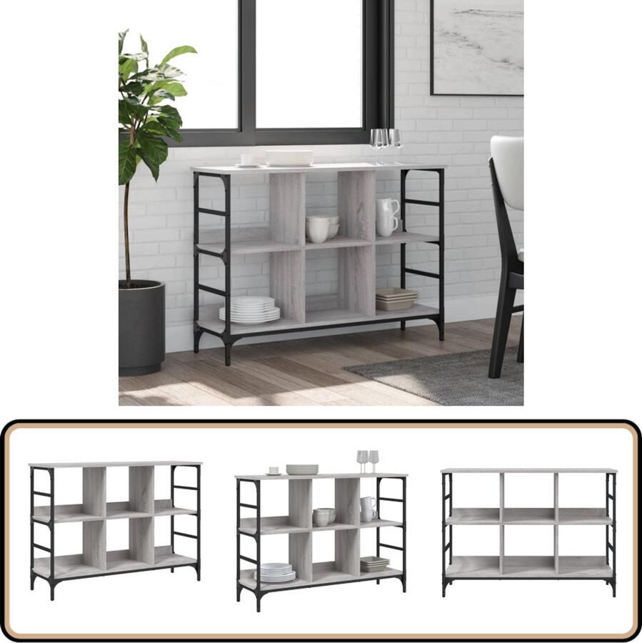 VidaXL Dressoir Grijs Sonoma Eiken 102x32x73 5 cm Dressoir Houten Dressoir Grijze Dressoir Vintage Dressoir Salontafel