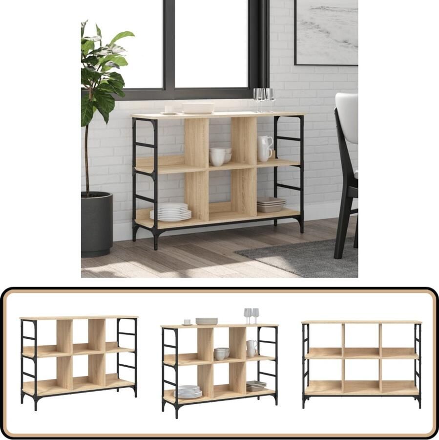 VidaXL Dressoir 102x32x73 5 cm Sonoma Eiken Dressoir Salontafel Houten Meubels Landelijke Stijl Vintage Design - Foto 2