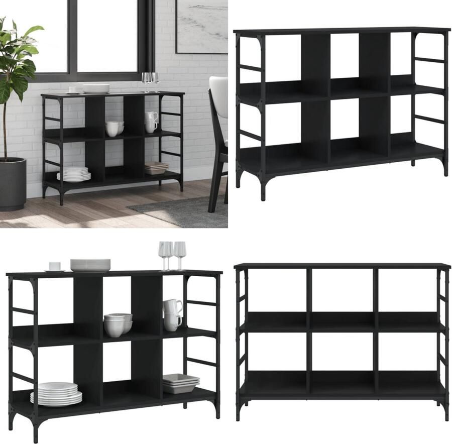 VidaXL Dressoir 102x32x73 5 cm bewerkt hout zwart Dressoir Dressoirs Opbergkast Wandkast