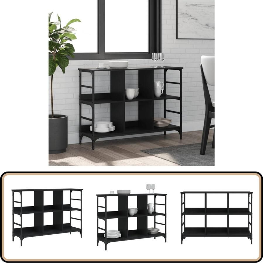 VidaXL Dressoir 102x32x73 5 cm Bewerkt hout Zwart Dressoir Houten Dressoir Black Dresser Tv Stand Salontafel