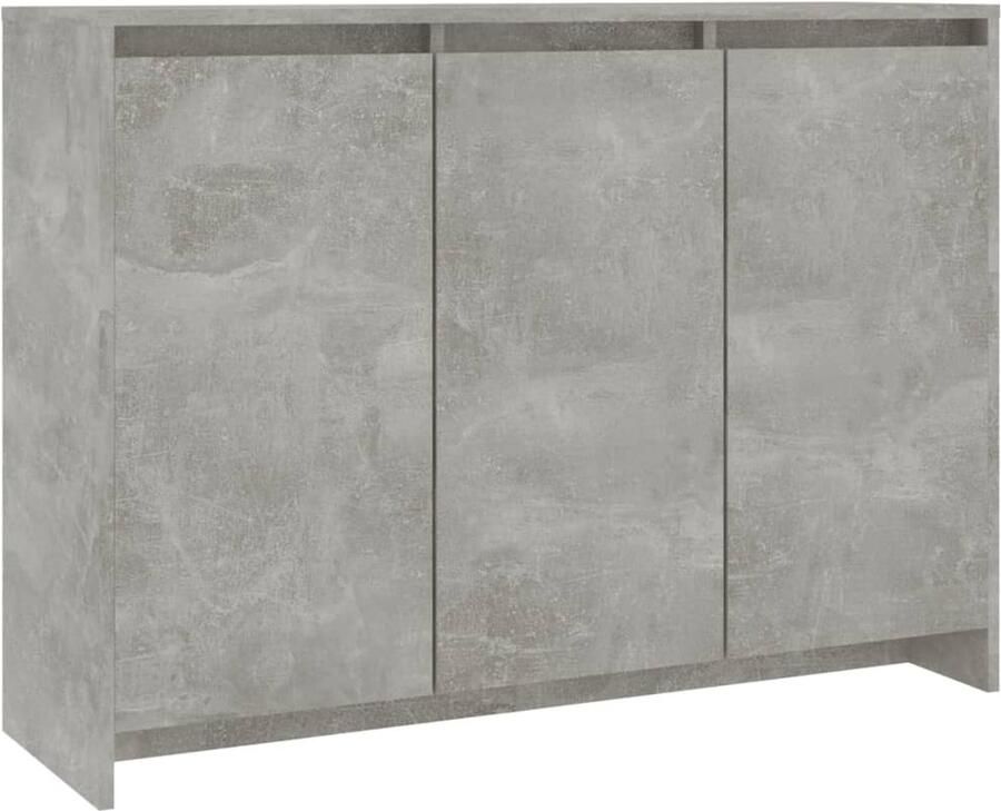 VidaXL Dressoir 102x33x75 cm bewerkt hout betongrijs Dressoir Beton Grijs Houten Dressoir Opbergdressor Livingroom Furniture - Foto 2