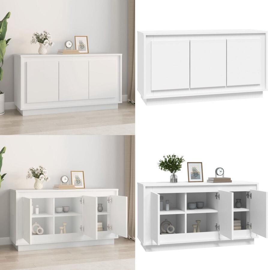 VidaXL Dressoir 102x35x55 cm bewerkt hout wit Dressoir Dressoirs Kast Dressoirkast