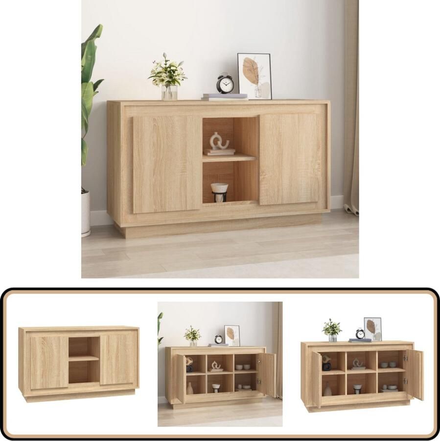 VidaXL Dressoir 102x35x60 cm Sonoma eiken Dressoir Salontafel Houten Dressoir Sonomapine Vintage Dressoir