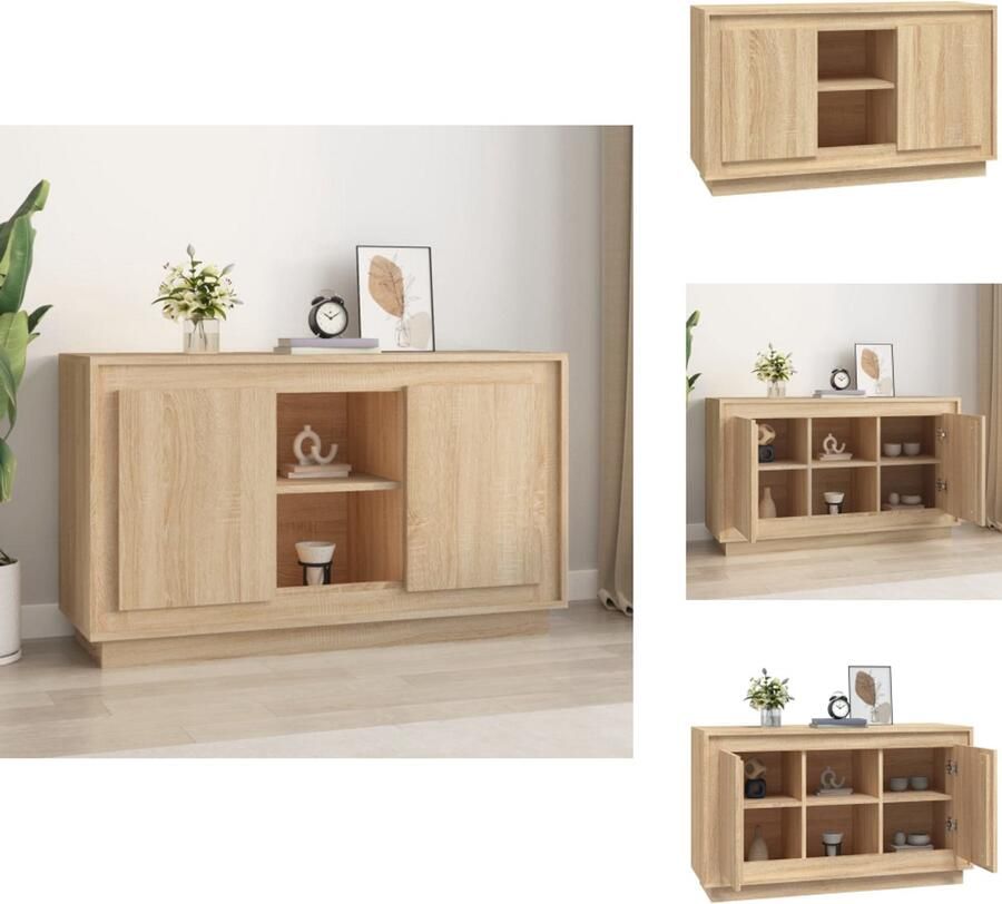VidaXL -Dressoir-102x35x60-cm-bewerkt-hout-sonoma-eikenkleurig - Foto 3